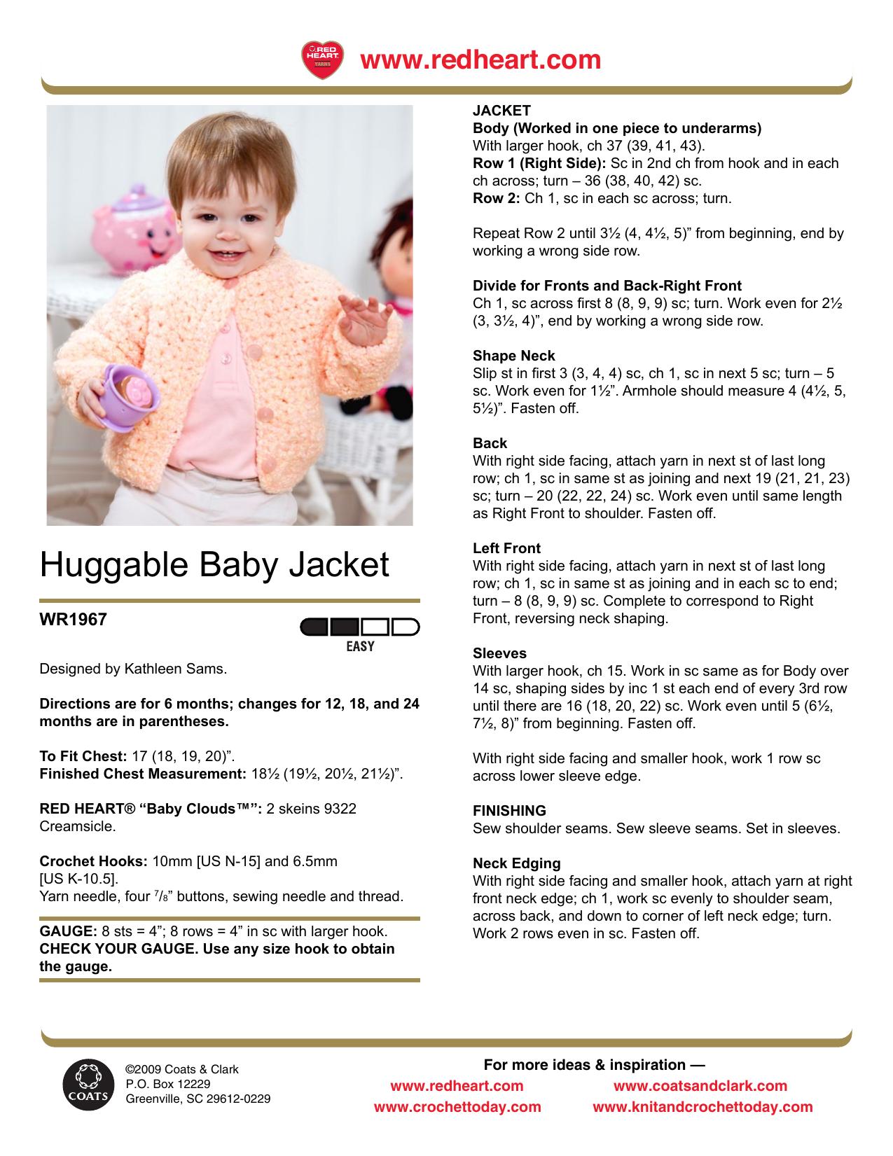 CROCHET by Huggable Baby Jacket