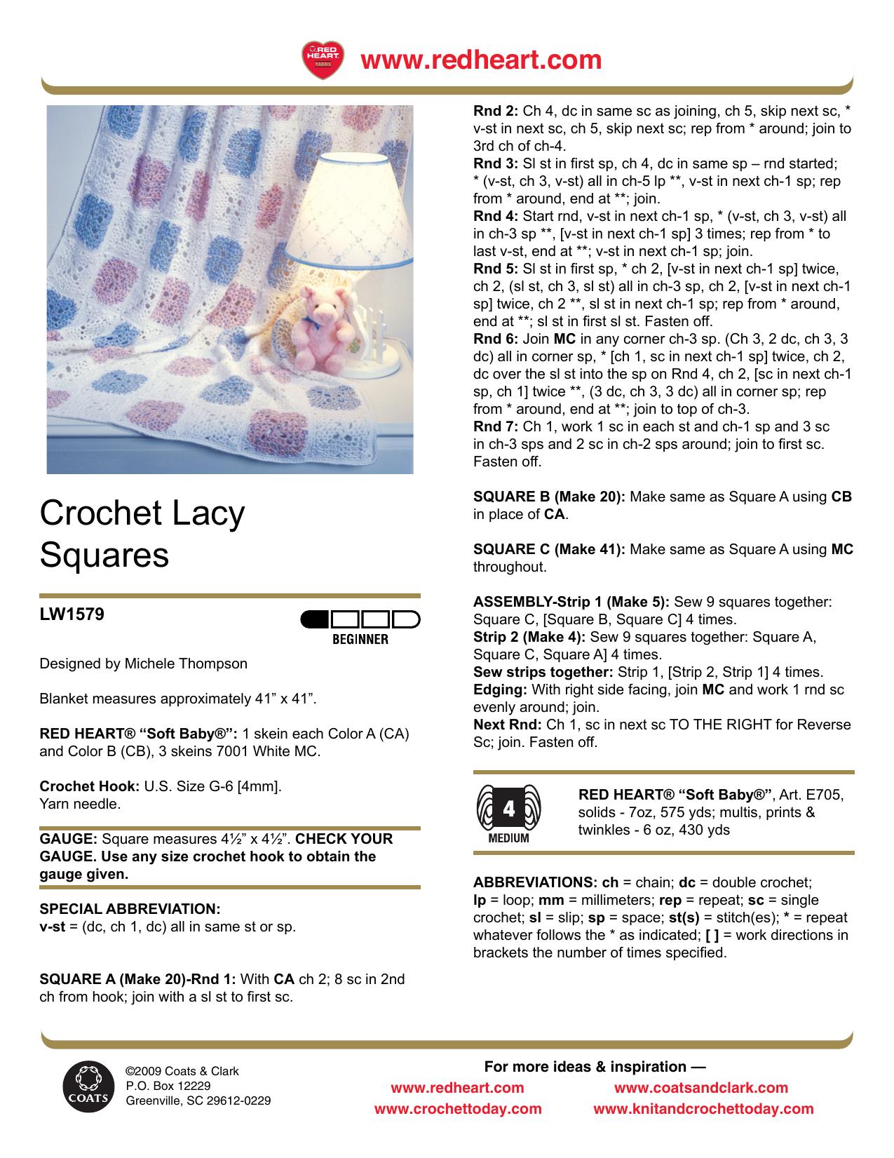 CROCHET by Lacy Squares blanket