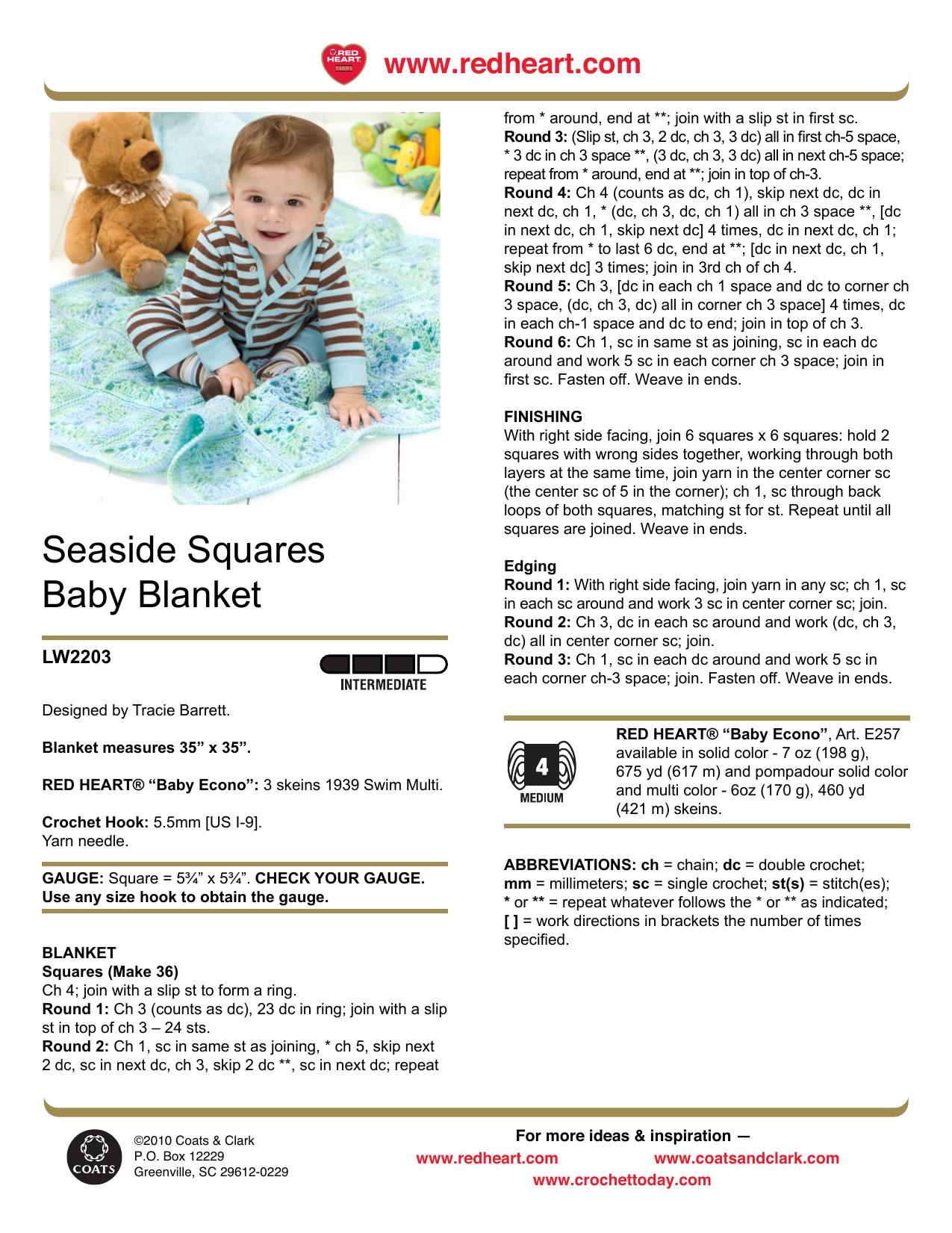 CROCHET by Seaside Squares Baby Blanket