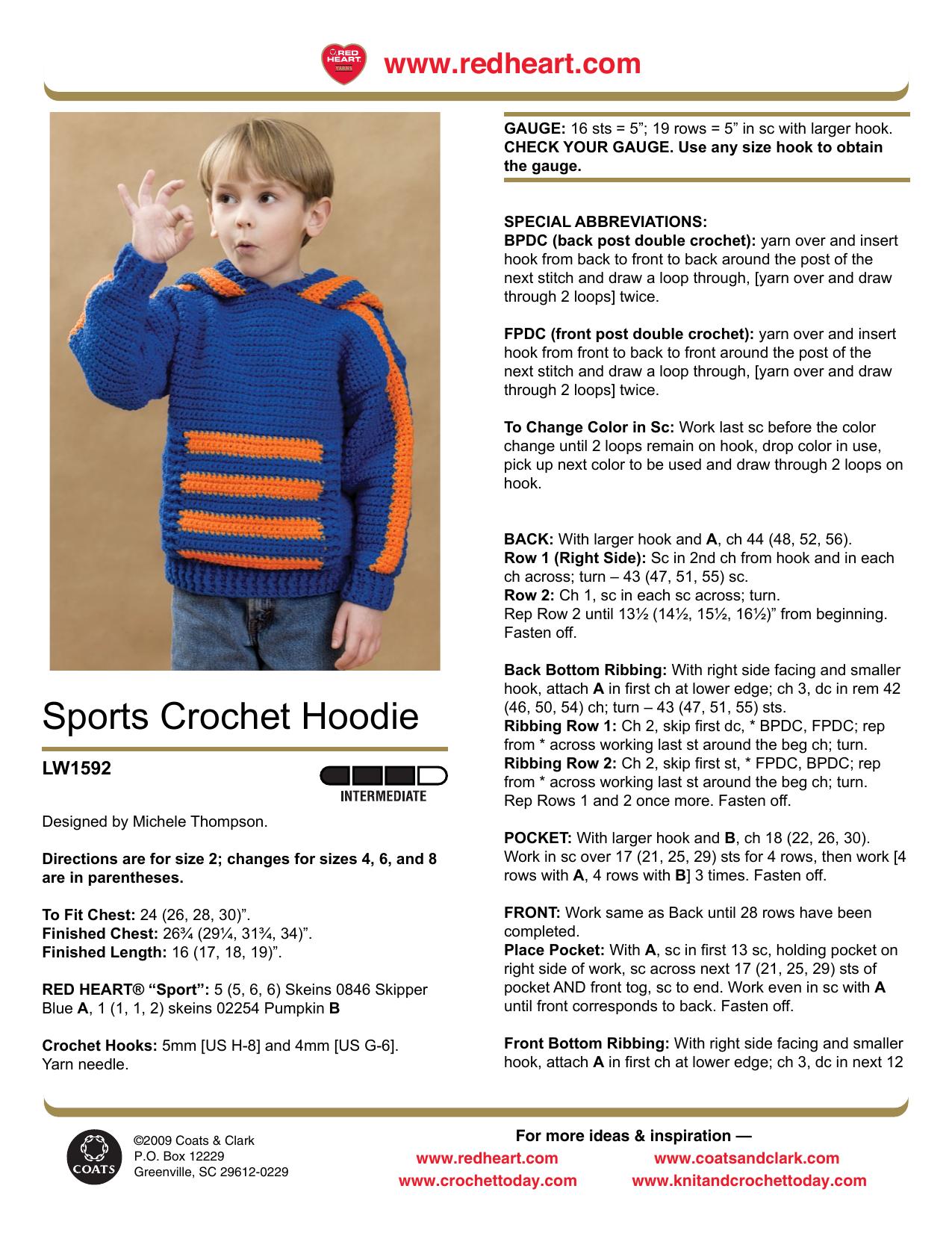 CROCHET by Sports Crochet Hoodie
