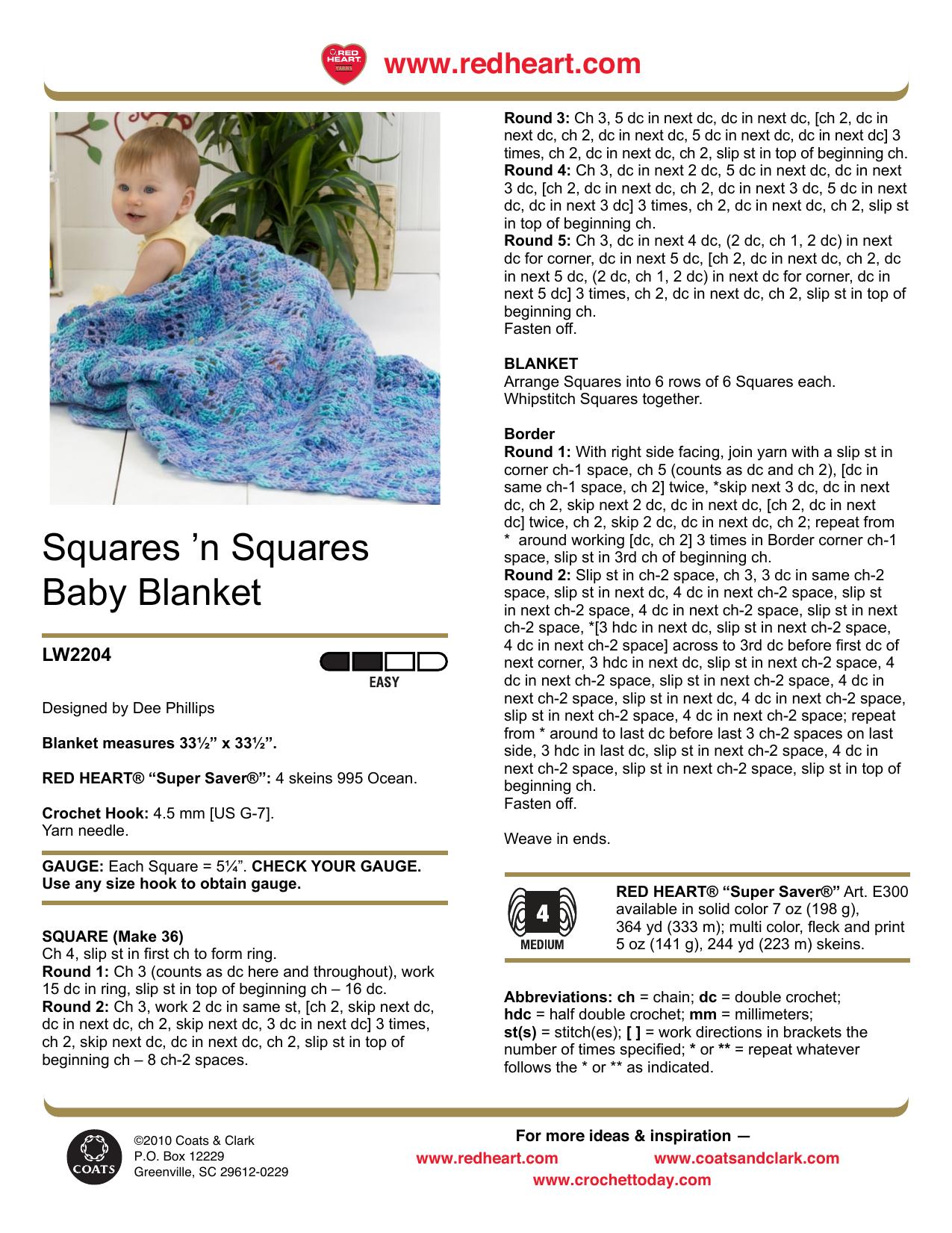 CROCHET by Squares 'n Squares Baby Blanket
