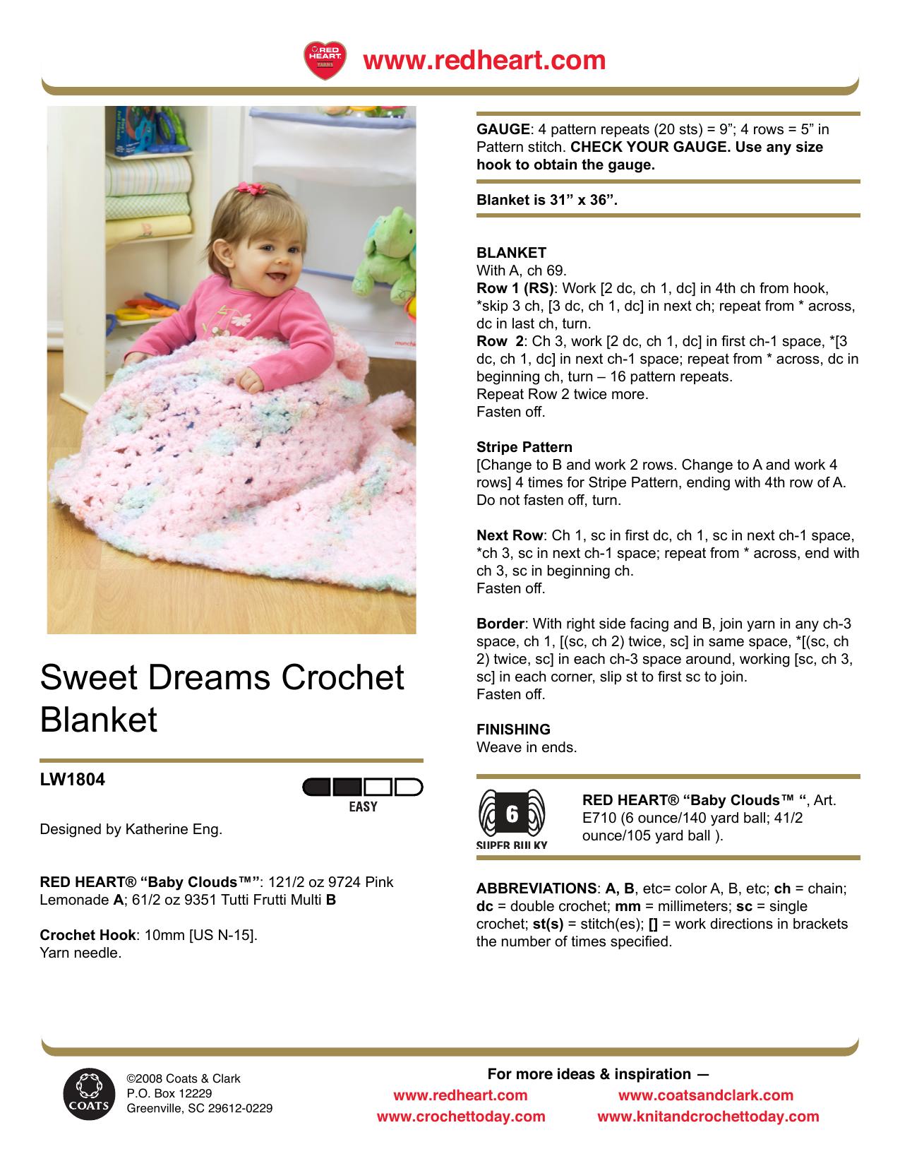CROCHET by Sweet Dreams Crochet Baby Blanket