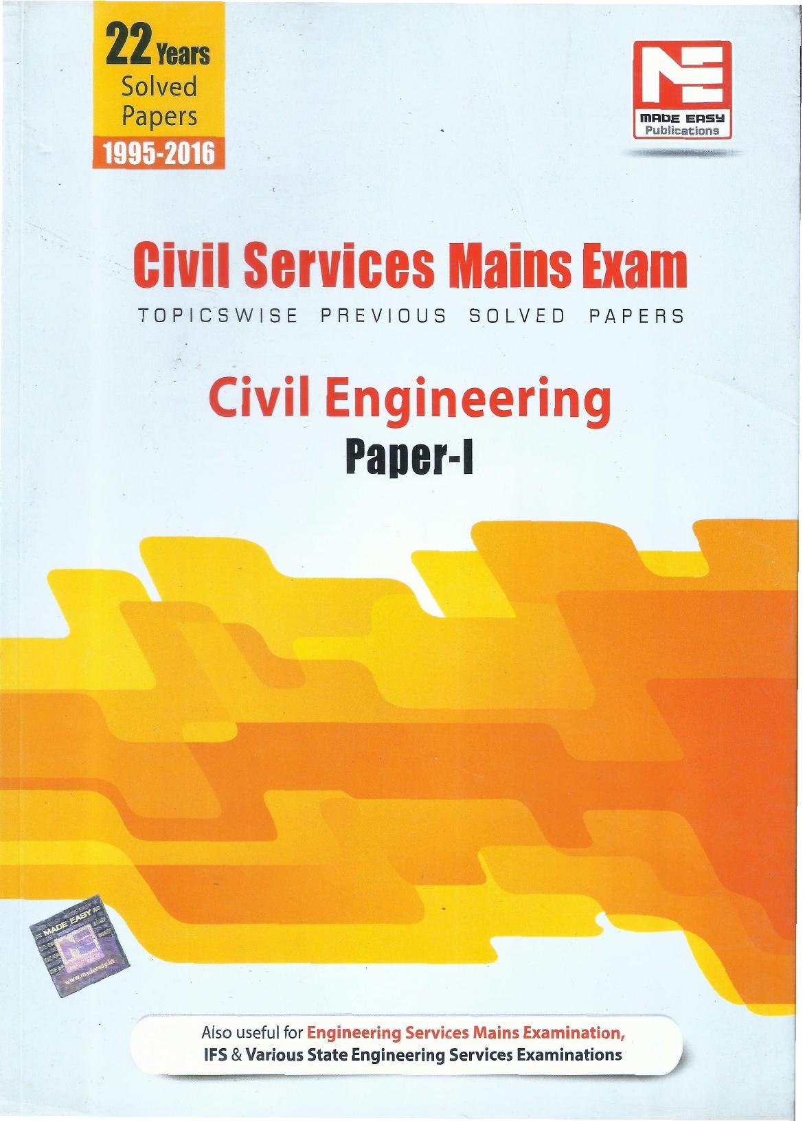 CSE(Mains)-Civil Engineering: Volume 1 by MADE EASY Editorial Board
