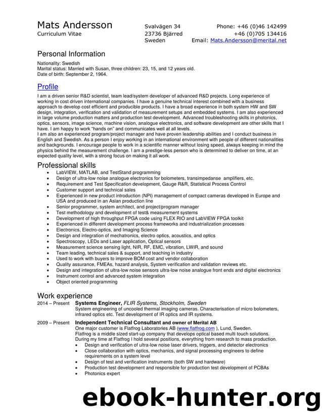 CV by Mats