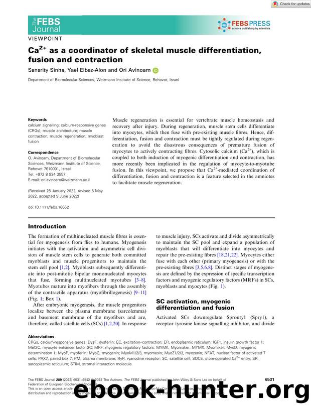 Ca2+ as a coordinator of skeletal muscle differentiation, fusion and contraction by Unknown