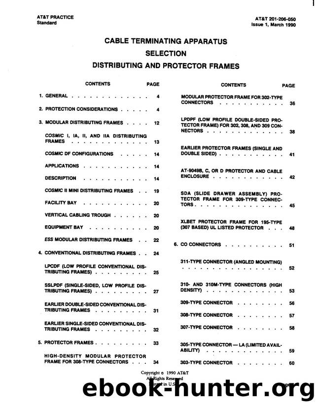 Cable Terminating Apparatus Selection Distributing and Protector Frames by AT&&T |