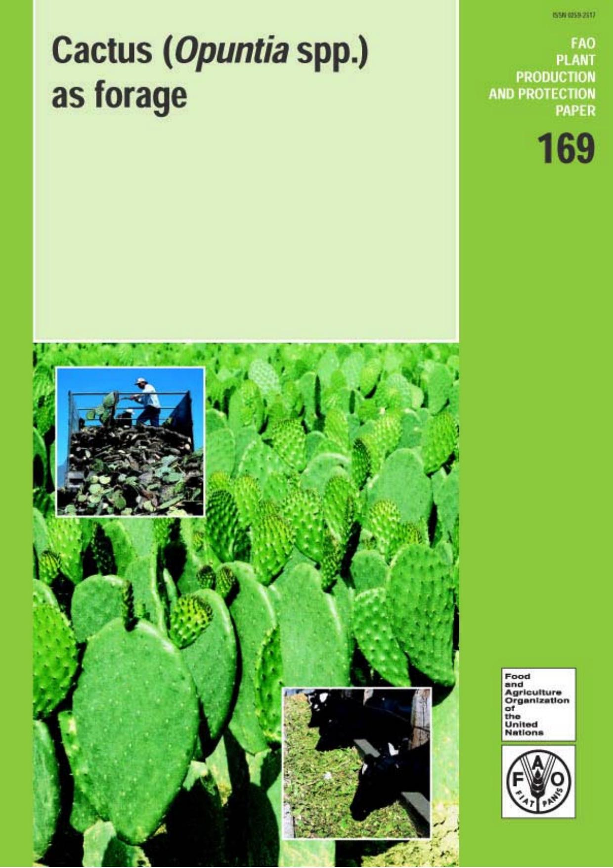 Cactus (Opuntia Spp.) As Forage (FAO Plant Production And Protection Papers, Volume 169) by Plant Production and Protection Division