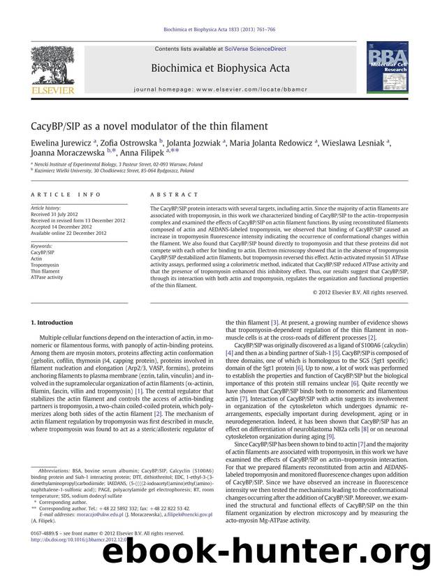 CacyBPSIP as a novel modulator of the thin filament by unknow