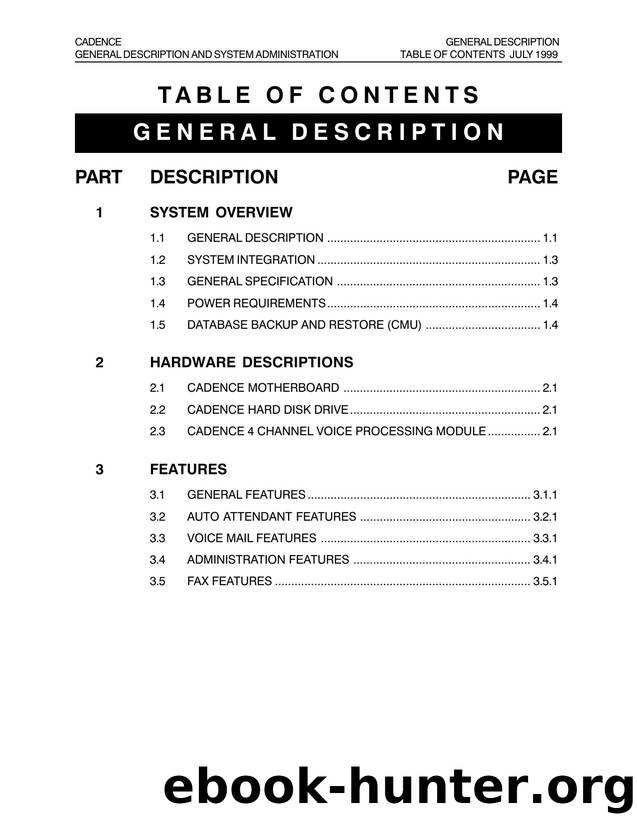Cadence General Description and System Administration by Samsung Product Department