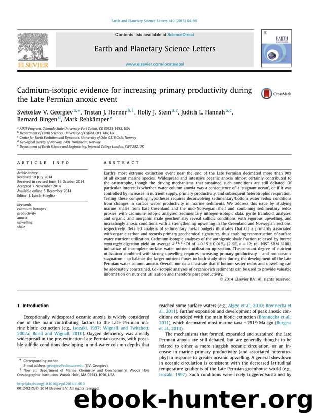 Cadmium-isotopic evidence for increasing primary productivity during the Late Permian anoxic event by unknow