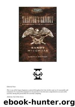 Cain Archives 11 - Traitor's Glory by Warhammer