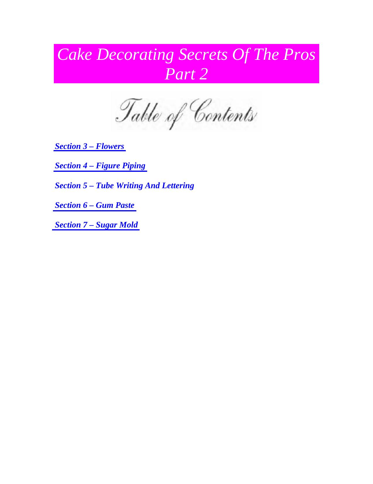 Cake Decorating Secrets Of The Pros by James Striler