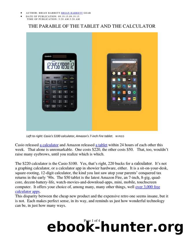 Calc vs Tablet by Richard J. Nelson