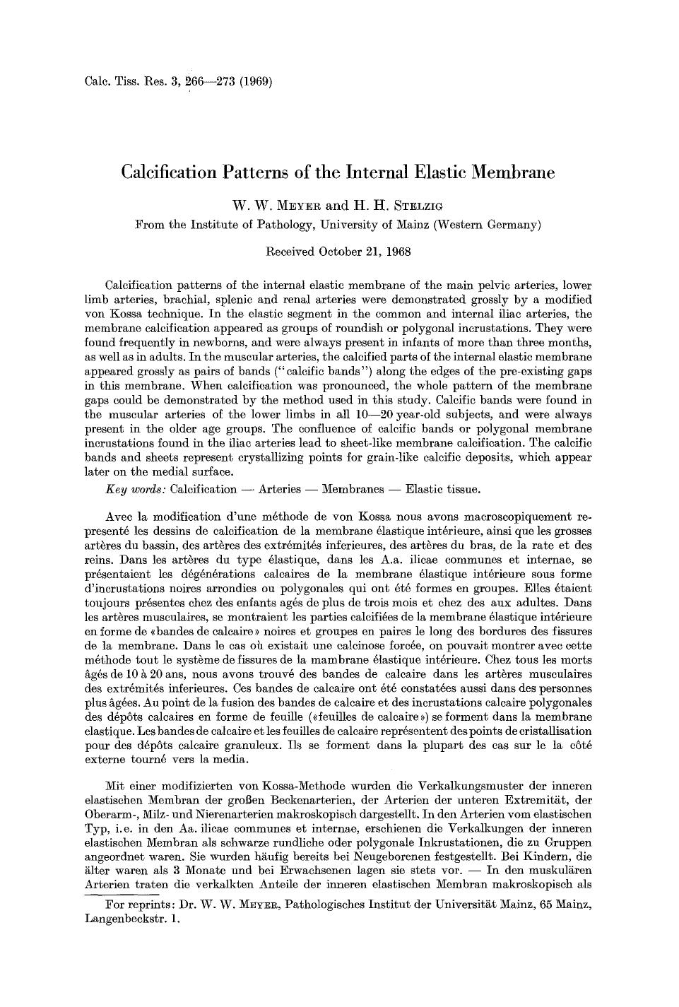 Calcification patterns of the internal elastic membrane by Unknown
