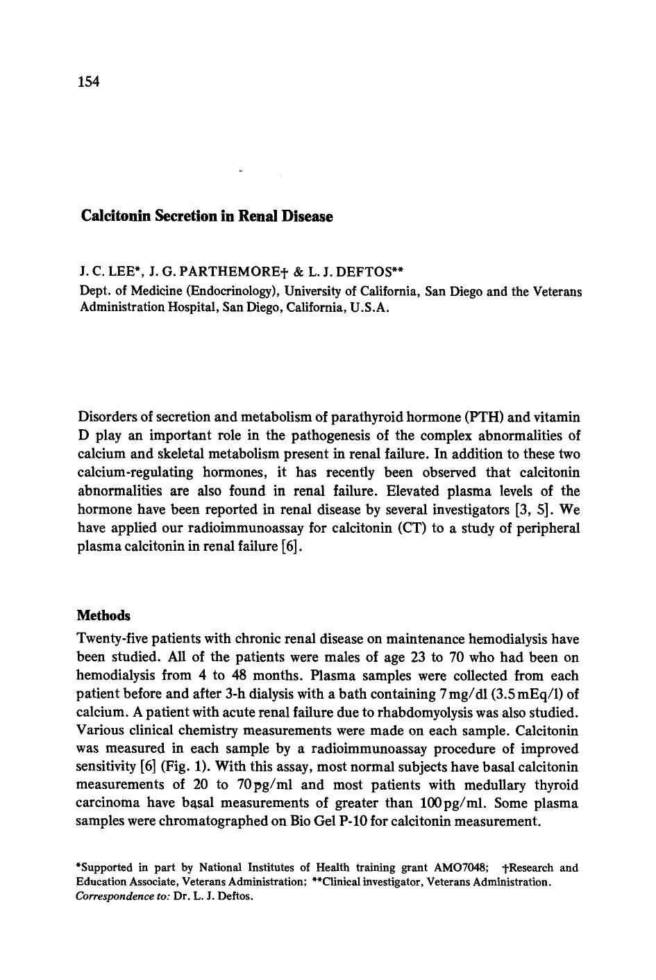 Calcitonin secretion in renal disease by Unknown