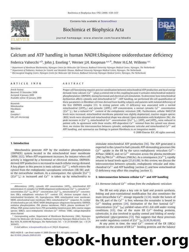 Calcium and ATP handling in human NADH:Ubiquinone oxidoreductase deficiency by Federica Valsecchi; John J. Esseling; Werner J.H. Koopman; Peter H.G.M. Willems