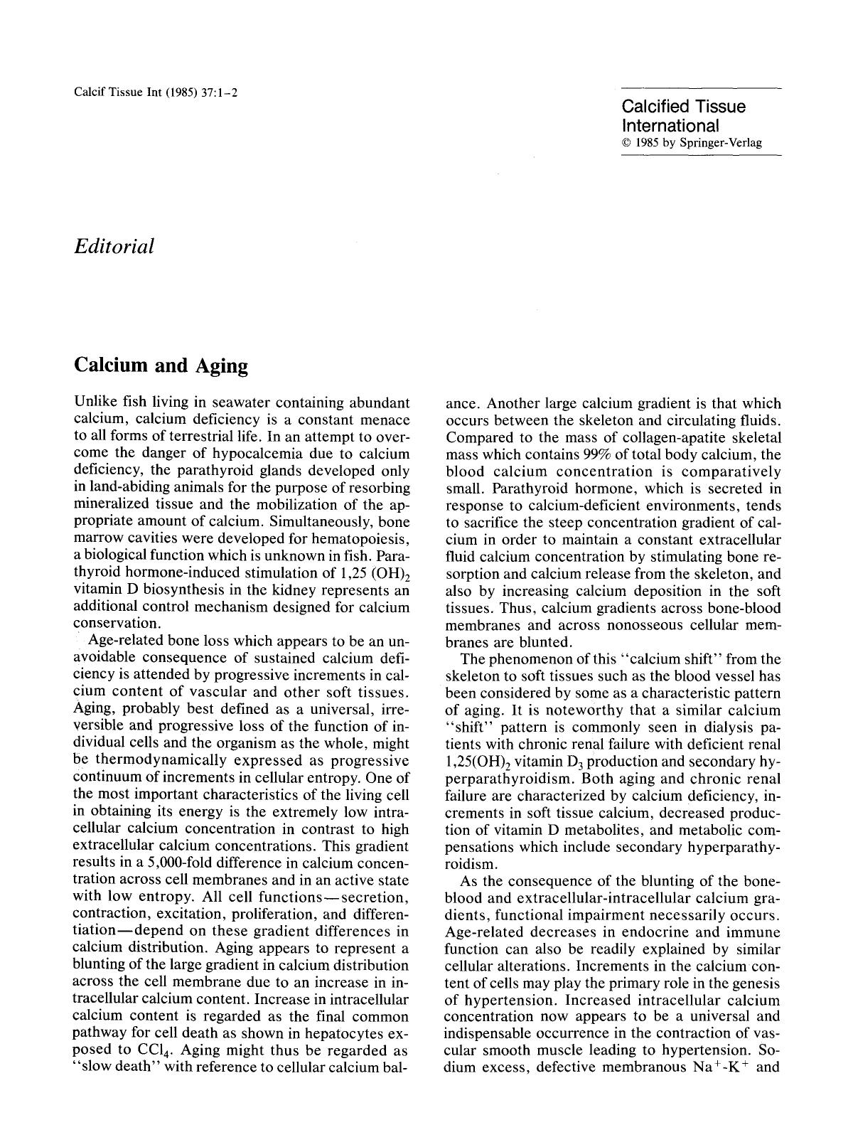 Calcium and aging by Unknown