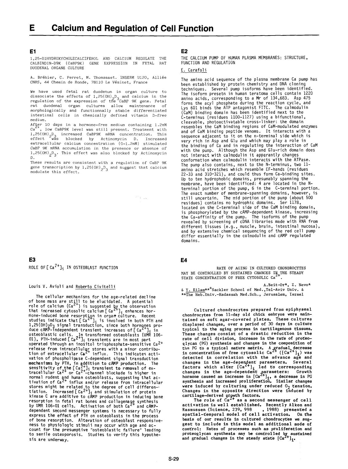 Calcium and regulation of cell function by Unknown