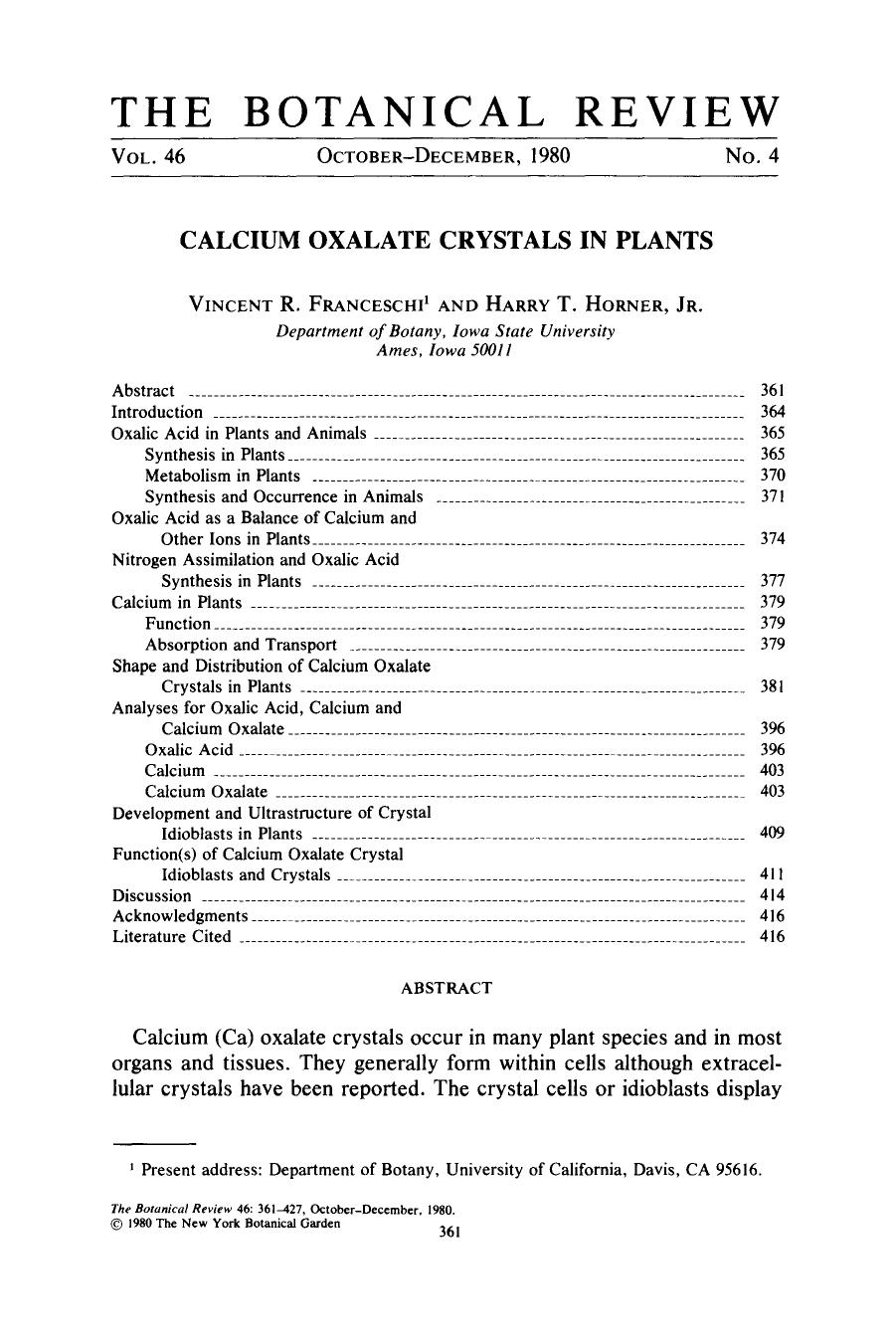 Calcium oxalate crystals in plants by Unknown