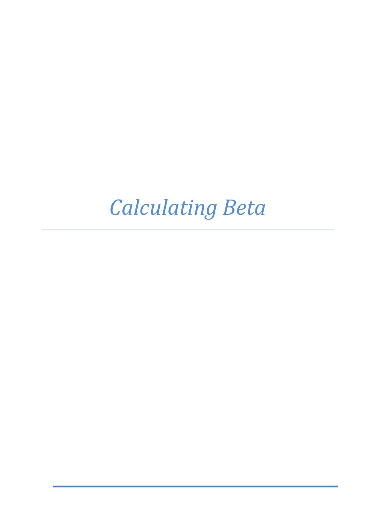 Calculating Beta; Step by Step Guide by Chris