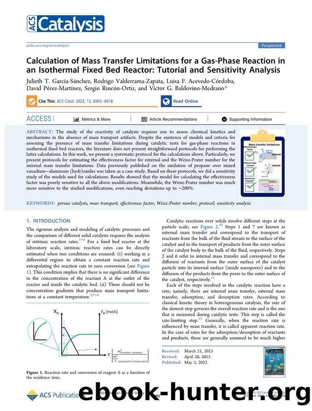 Calculation of Mass Transfer Limitations for a Gas-Phase Reaction in an Isothermal Fixed Bed Reactor: Tutorial and Sensitivity Analysis by unknow