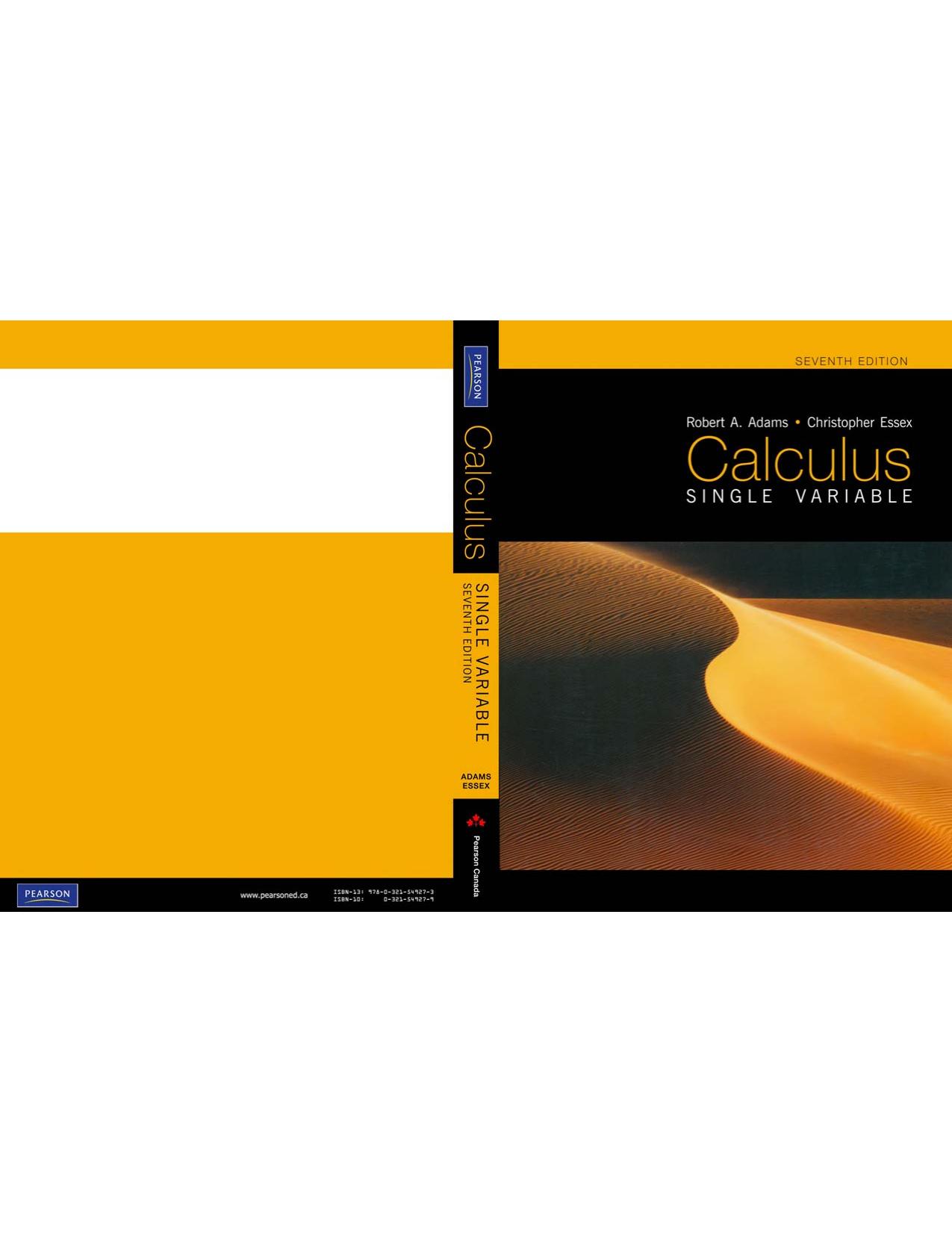Calculus - Single Variable by R. Adams C. Essex