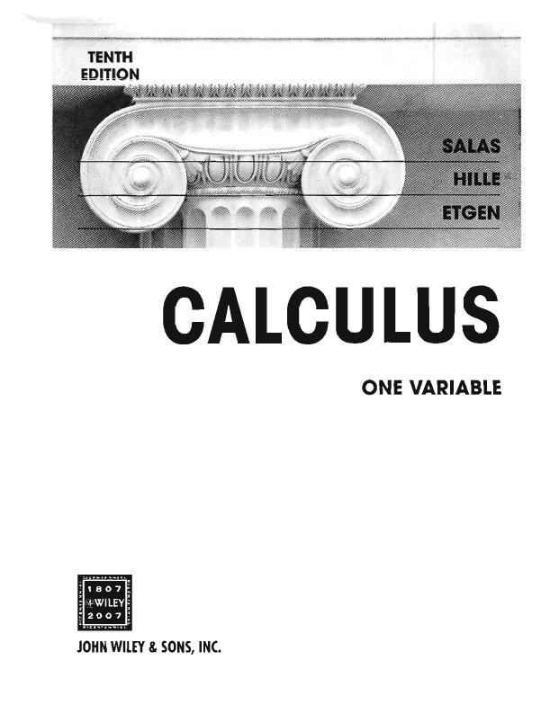Calculus One and Several Variables 10th Ed Textbook + Student Solutions Manual by Salas