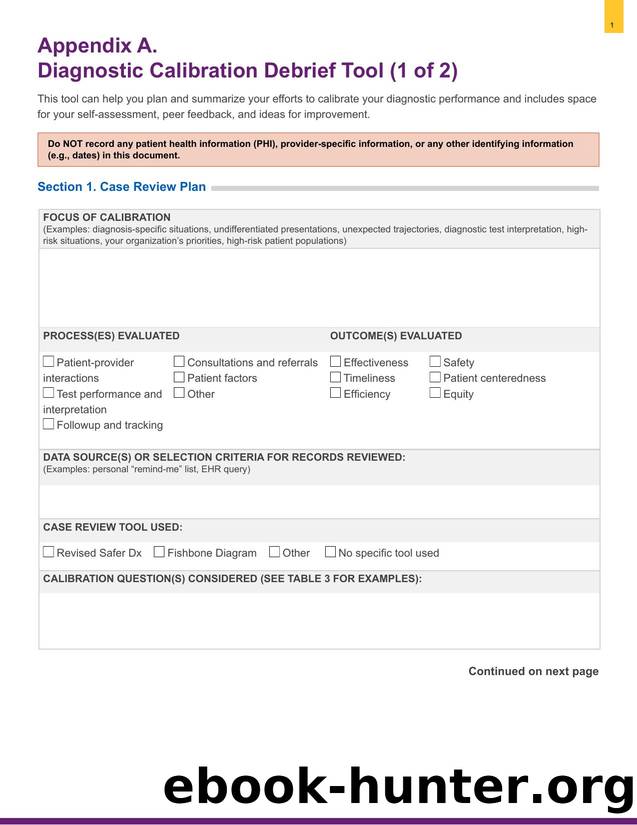 Calibrate Dx: A Resource to Improve Diagnostic Decisions - Appendix A by Agency for Healthcare Research and Quality (AHRQ)