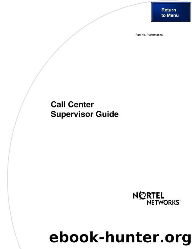 Call Center Supervisor Guide by Unknown