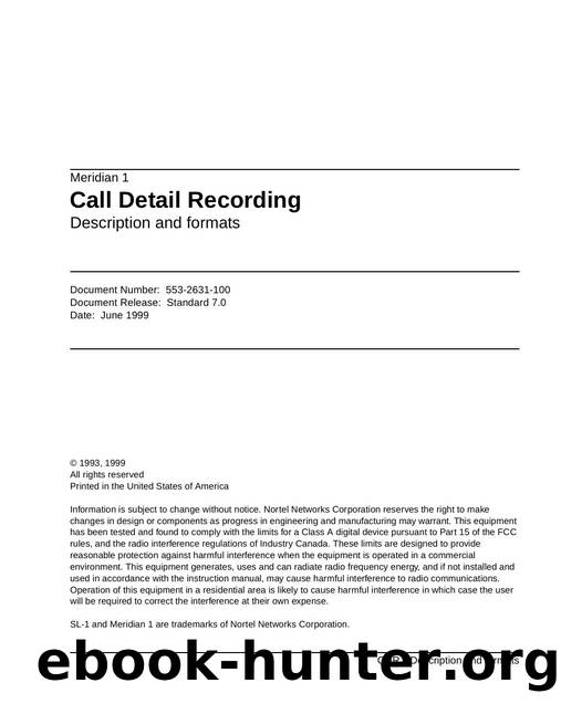 Call Detail Recording Description and Formats by Unknown