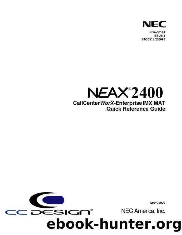 CallCenterWorX-Enterprise IMX MAT Quick Reference Guide by EZ Manuals