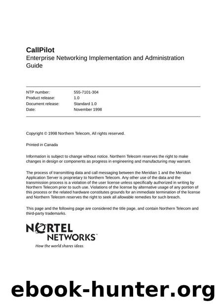 CallPilot Enterprise Networking Implementation and Administrationn Guide by Unknown