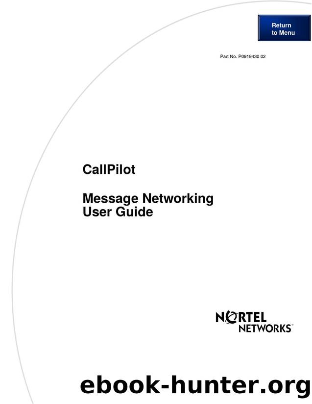 CallPilot Message Networking User Guide by Version 2