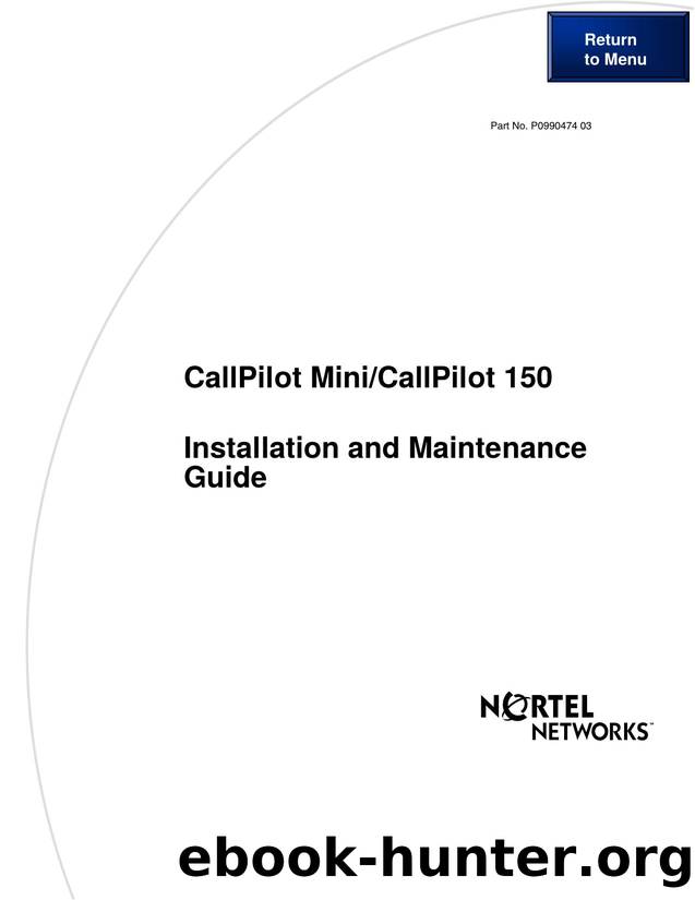 CallPilot Mini150  Installation and Maintenance Guide by Call Pilot Mini 150 Installation