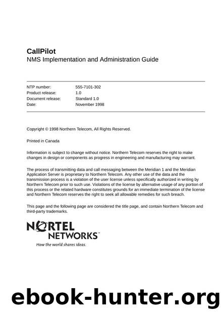 CallPilot NMS Implementation and Administration Guide by Unknown