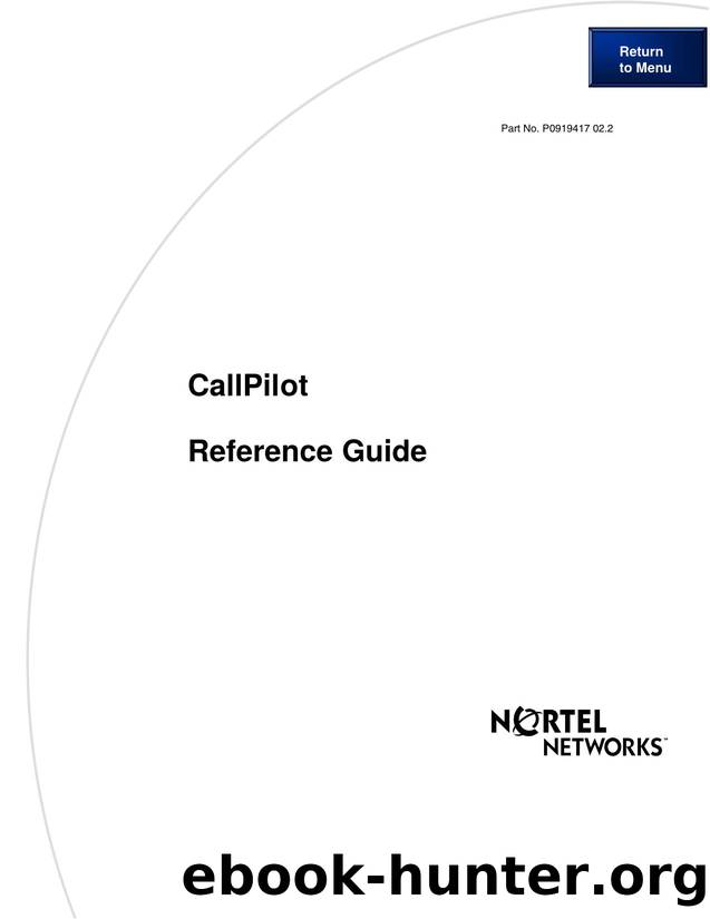 CallPilot Reference Guide by Version 2