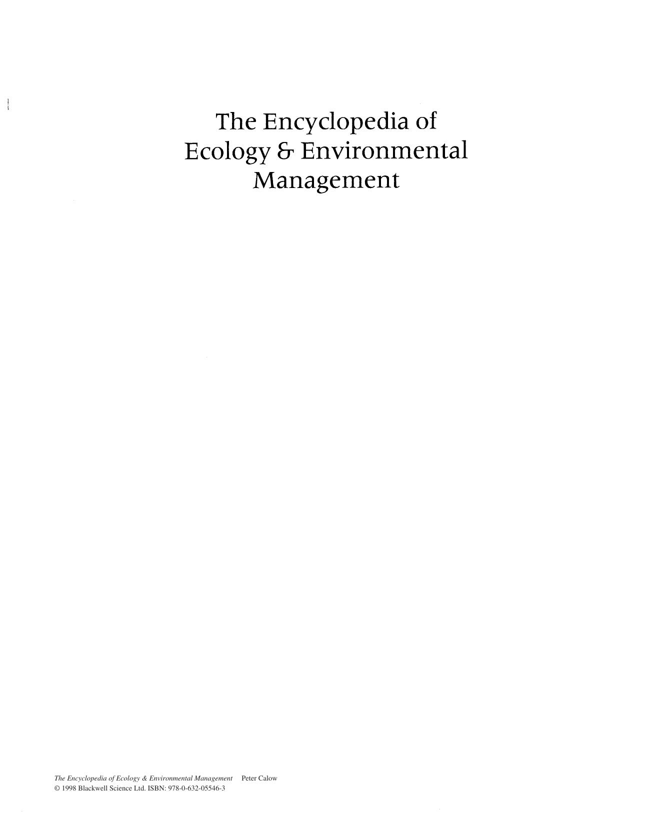 Calow P. (ed.)-The Encyclopedia of Ecology & Environmental Management by 4<8=8AB@0B>@