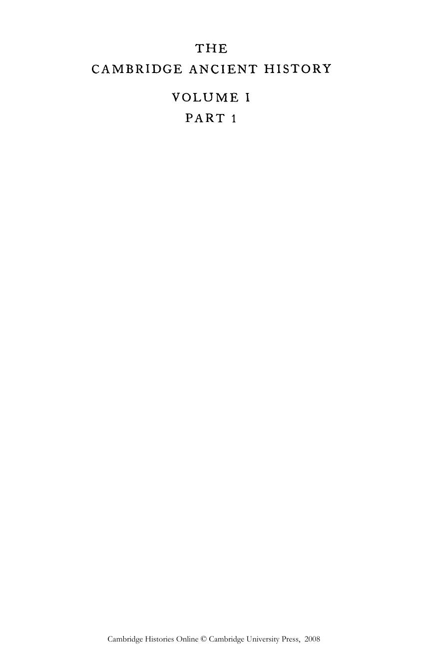 Cambridge Ancient History Vol. 1. P.1. Prolegomena and Prehistory by Unknown
