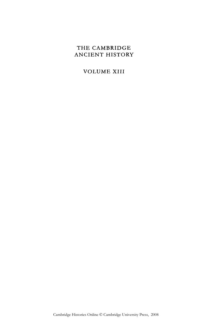 Cambridge Ancient History Vol. 13. The Late Empire 337-425 by Unknown