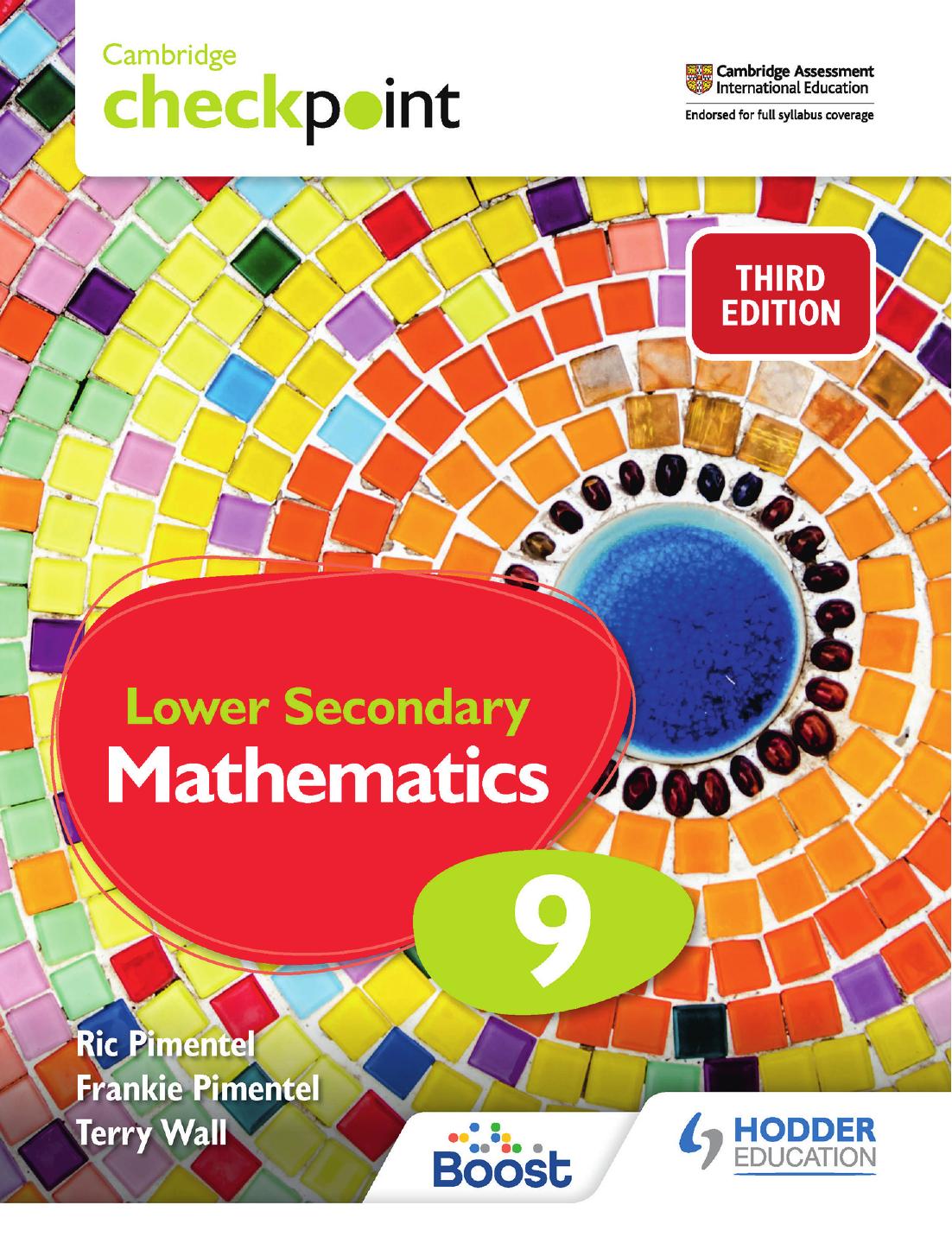 Cambridge Checkpoint Lower Secondary Mathematics Workbook 9 by Frankie Pimentel Ric Pimentel Terry Wall