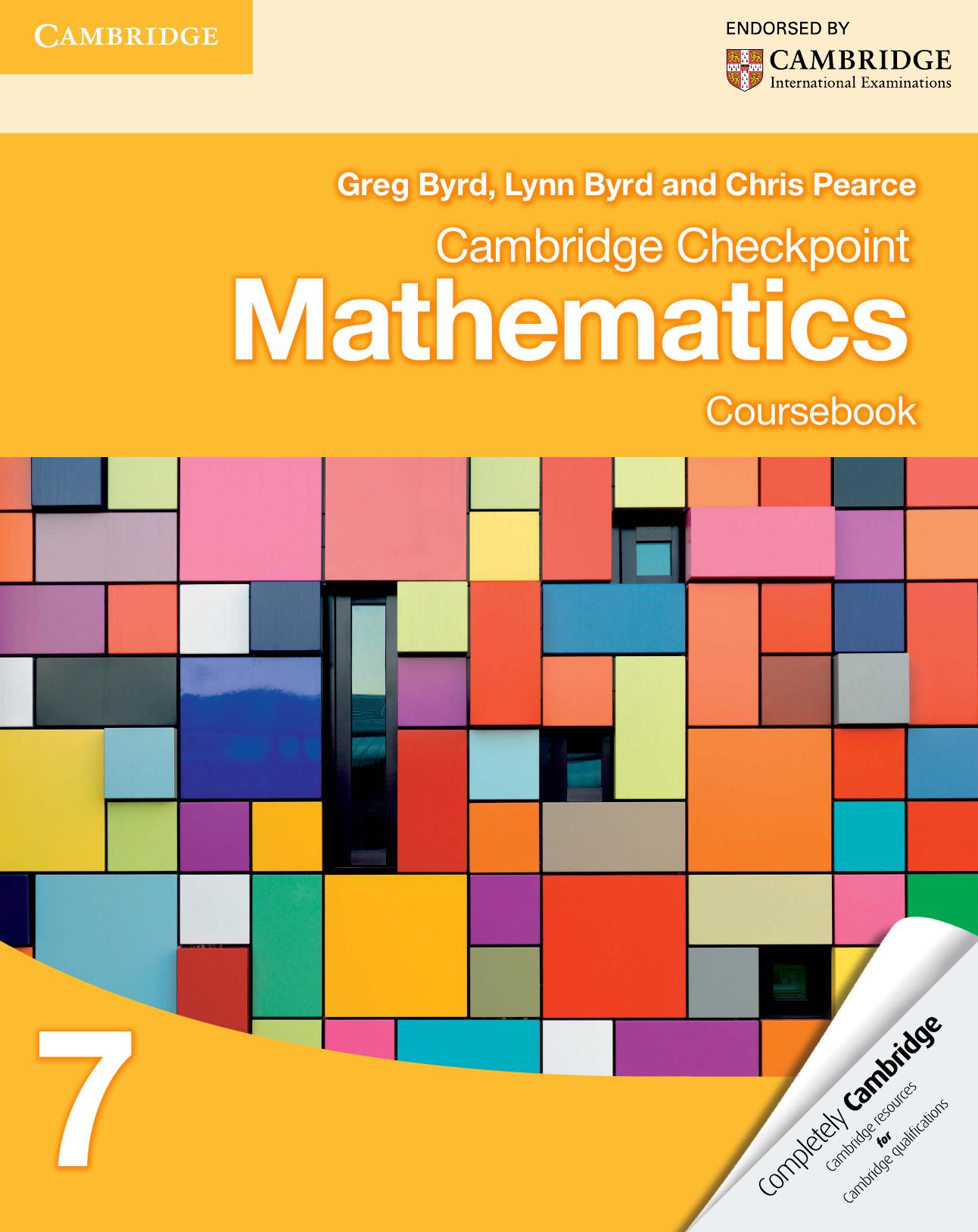 Cambridge Checkpoint Mathematics Coursebook 7 by Greg Byrd; Lynn Byrd; Chris Pearce