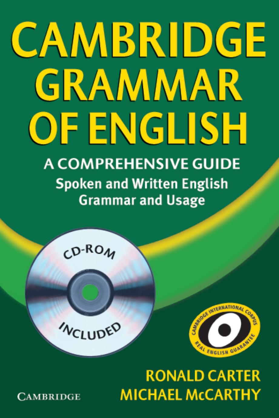Cambridge Grammar of English Hardback with CD-ROM A Comprehensive Guide by Ronald Carter Michael McCarthy