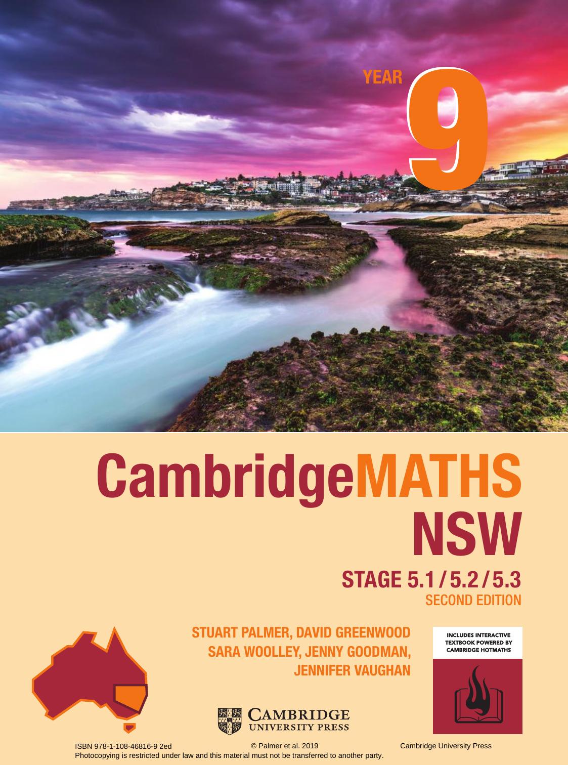 Cambridge Maths Stage 5 NSW Year 9 5.1/5.2/5.3 by Stuart Palmer David Greenwood Sarah Woolley Jennifer Goodman Jennifer Vaughan