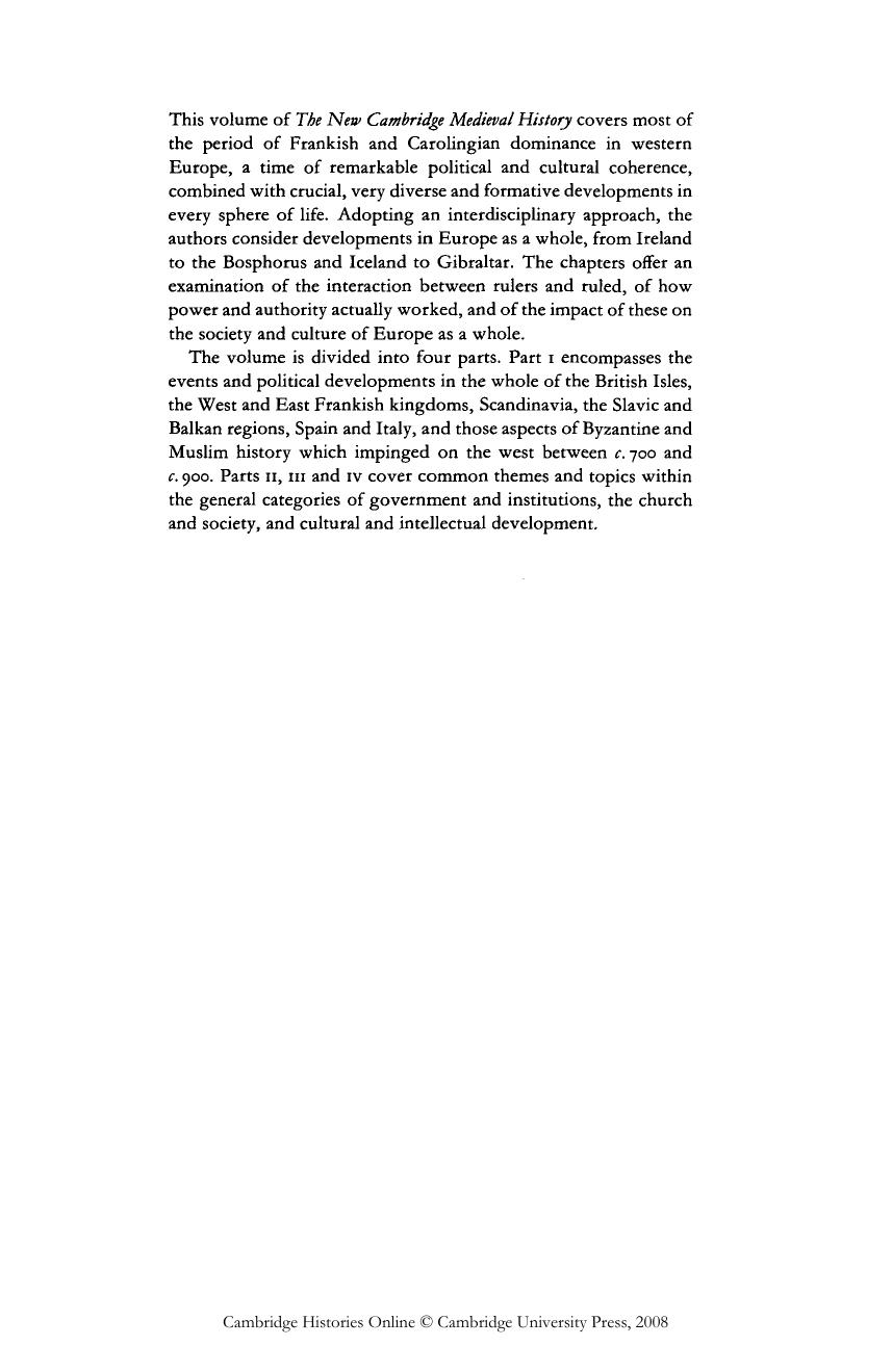 Cambridge University Press New Cambridge Medieval History Vol. 2 [700â900] (2008) by Unknown