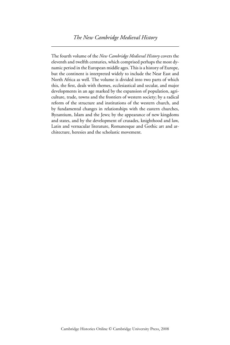 Cambridge University Press New Cambridge Medieval History Vol. 4a [1024â1198] (2008) by Unknown