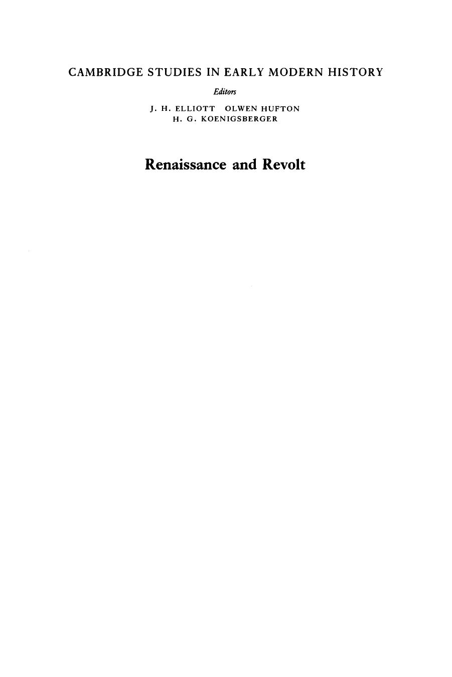 Cambridge University Press Renaissance and Revolt, Essays in the Intellectual and Social History of Early Modern France (1987) by Unknown