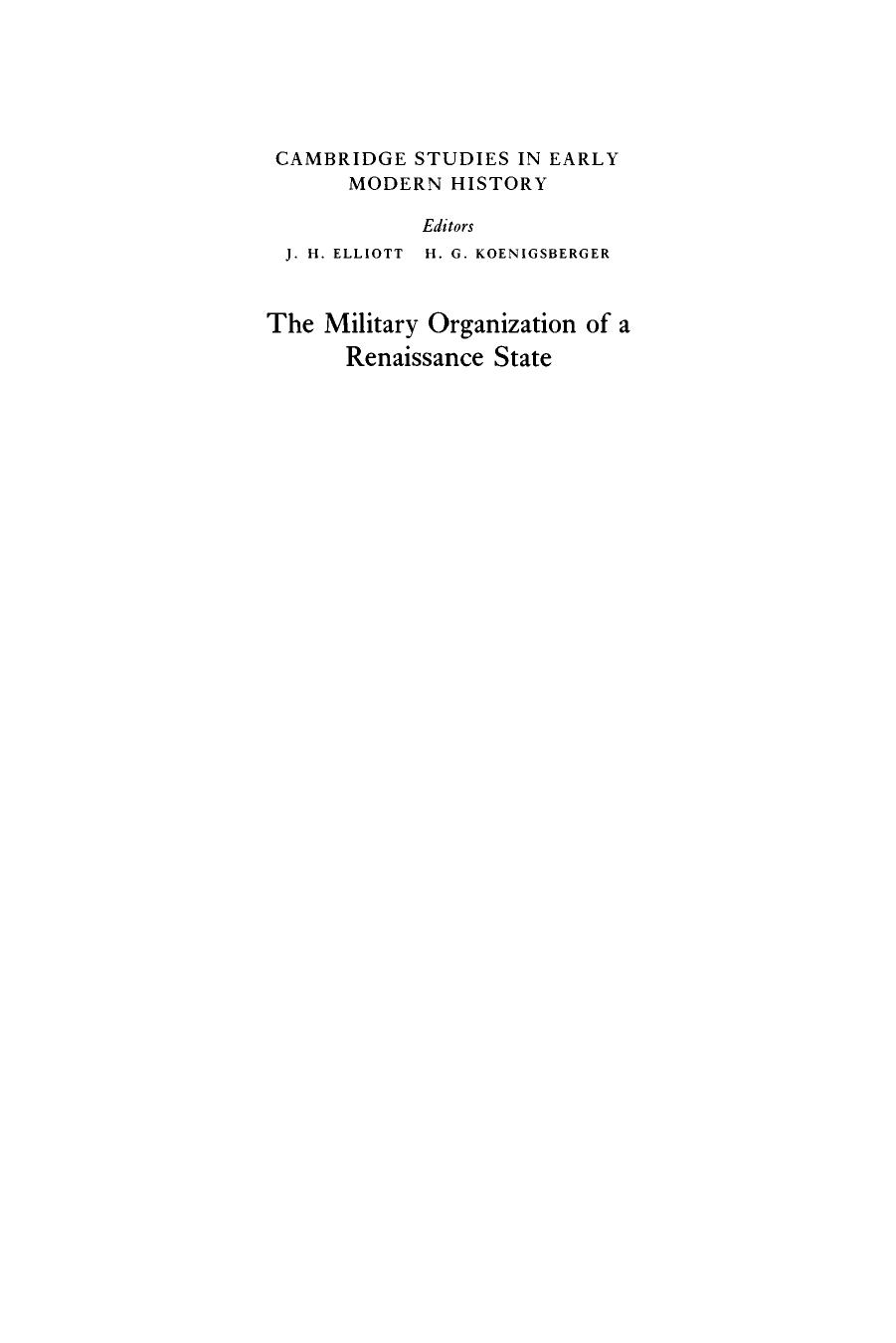 Cambridge University Press The Military Organization of a Renaissance State, Venice 1400-1617 (1984) by Unknown
