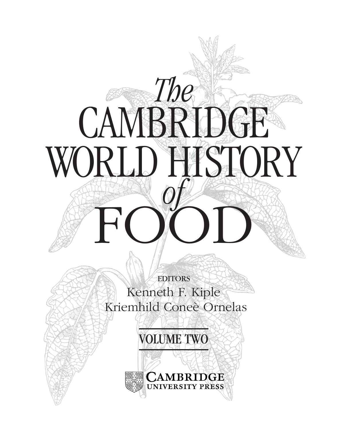 Cambridge World History of Food [Vol 2] by S. Beck (2000) WW