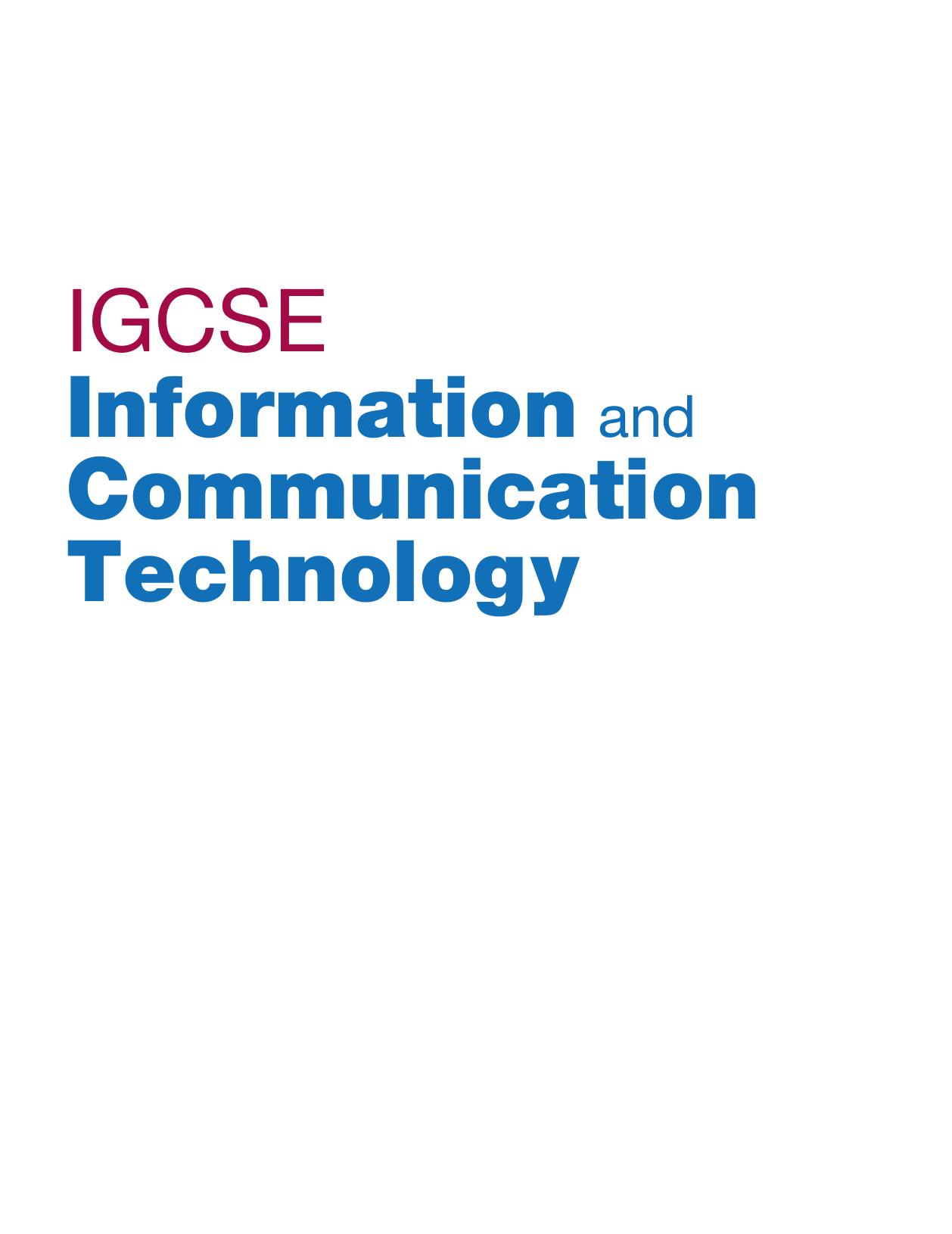Cambridge-CIE-IGCSE-Information and Communication Technology by Unknown