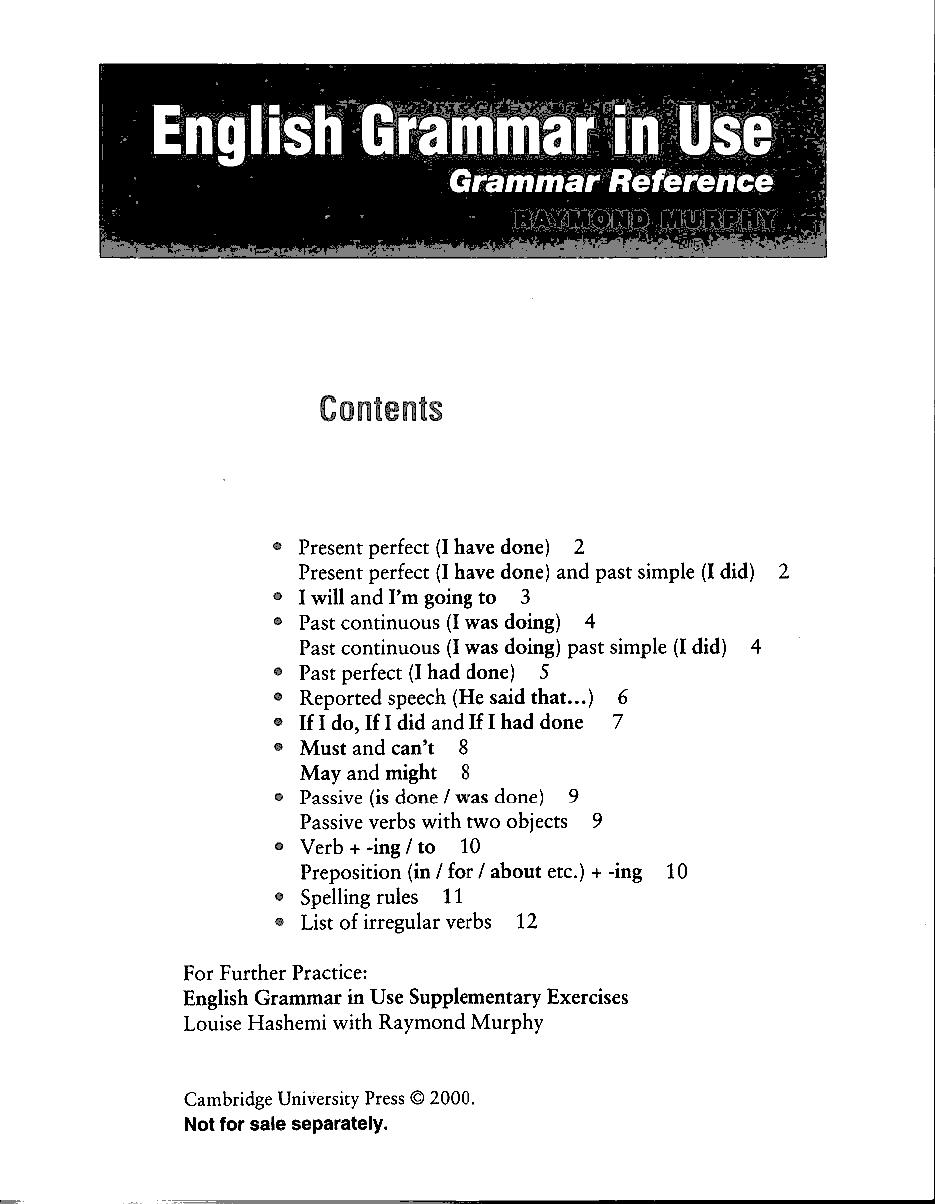 Cambridge-English Grammar in Use Intermediate Pull-out reference by Unknown
